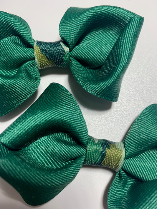 Forest Green + Camo Boutique Bows