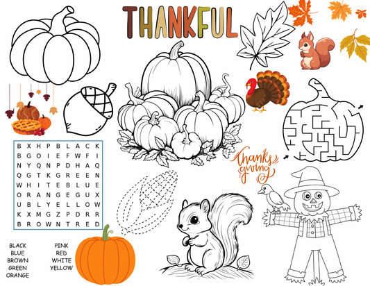 Thanksgiving Color & Activity Sheets